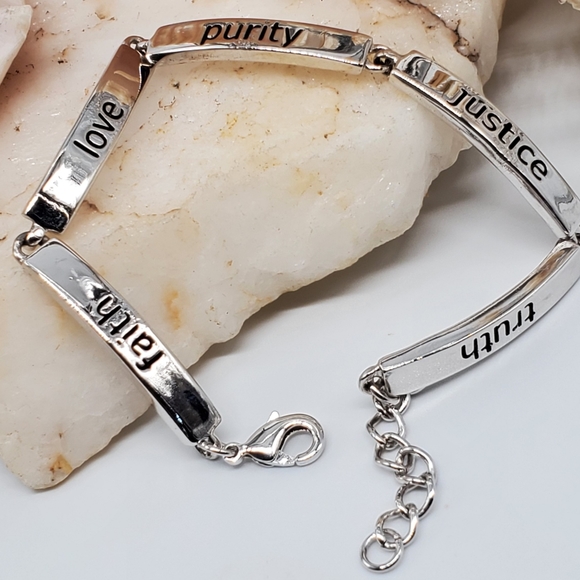 Silver Bracelet Graphic/Words - Picture 5 of 11